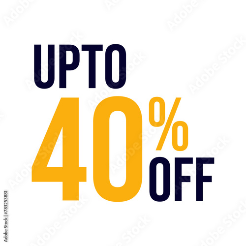 40 percent discount, 40% off discount, discount tags, percent sign percentage interest rate, 40% sale discount savings symbol, discount offer, 40% off, up to 40% off, Vector Icon Design