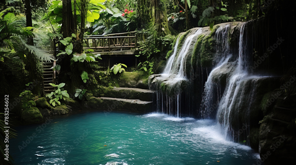 Fototapeta premium waterfall in the forest.