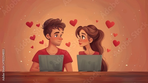 Catfished Man Getting Sexy Proposals Online Vector Cartoon. Attractive woman luring with romantic proposal a guy on the internet --ar 16:9 --stylize 750 Job ID: 2ed78b10-c83b-4eef-8838-3ece5387dcf0 photo