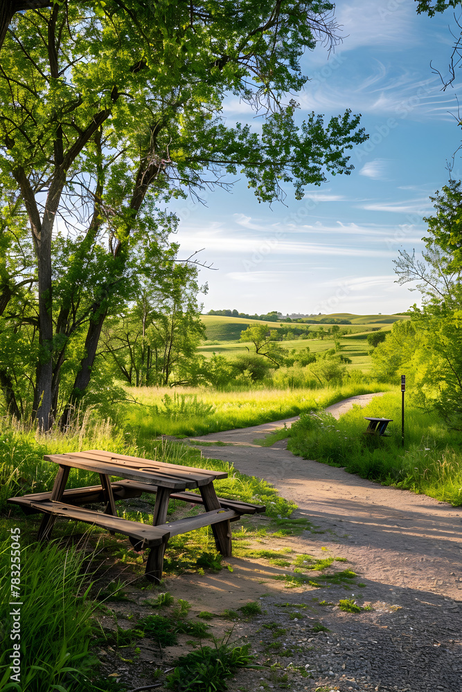 Scenic Exploration: An Early Morning View of a Tranquil North Dakota State Park with Easy Reservation