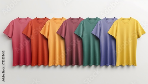 T-shirt mockup, 7 color T-shirt collection mockup