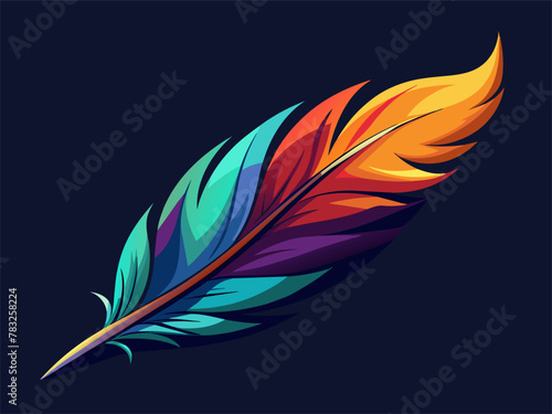 Flash of Color: Feather on a Dark Background