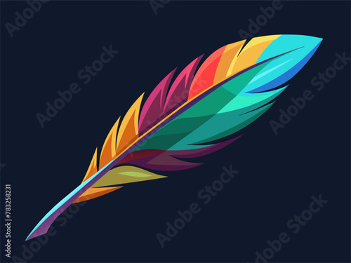 Feathers in the Dark: Dark background, bright colors