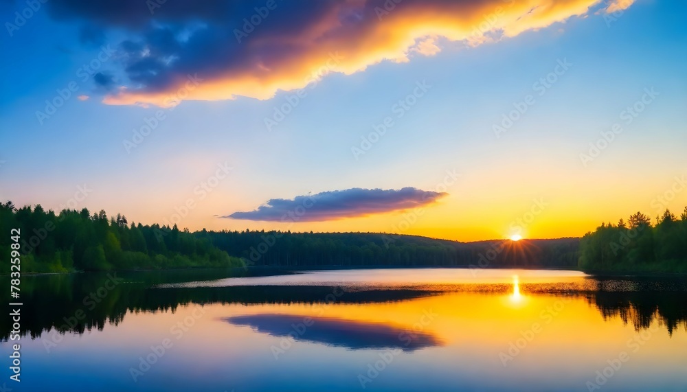 sunset-at-coast-of-the-lake--Nature-landscape--Nature-in-northern-Europe--reflection--blue-sky-and-yellow-sunlight--landscape-during-sunset sunset-at-coast-of-the-lake--Nature-landscape--Nature-in-northern-Europe--reflection--blue-sky-and-yellow-sunlight--landscape-during-sunset