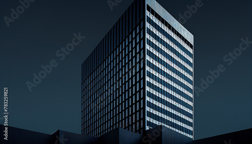 Office tall building and minimalist background. Glass skyscrapers of Manhattan, building facades in New York, modern architecture, minimalistic cityscape, Ai generated