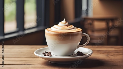 cup of cappuccino coffee, cup, drink, tea, cafe, breakfast, beverage, white, cappuccino, hot, food, table, espresso, caffeine, morning, milk, brown, spoon, latte, mug, sugar, cream, saucer, closeup, s