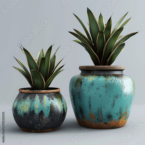 Stylized Pots Plants