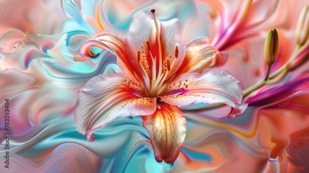 A vibrant close-up of a flower on a colorful background. Ideal for nature and floral themed designs