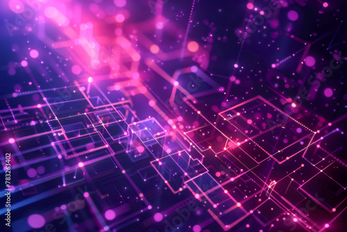 Futuristic Digital Technology Network Background with Vibrant Colors