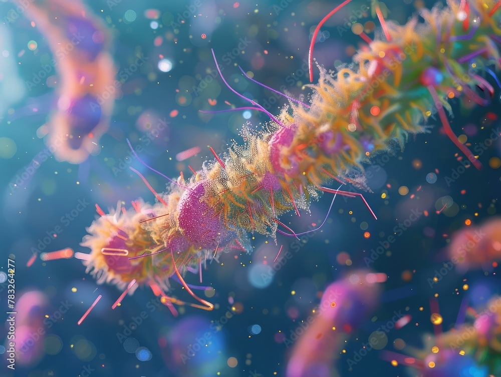 highly detailed 3D model of a bacterium highly detailed 3D model of a bacterium