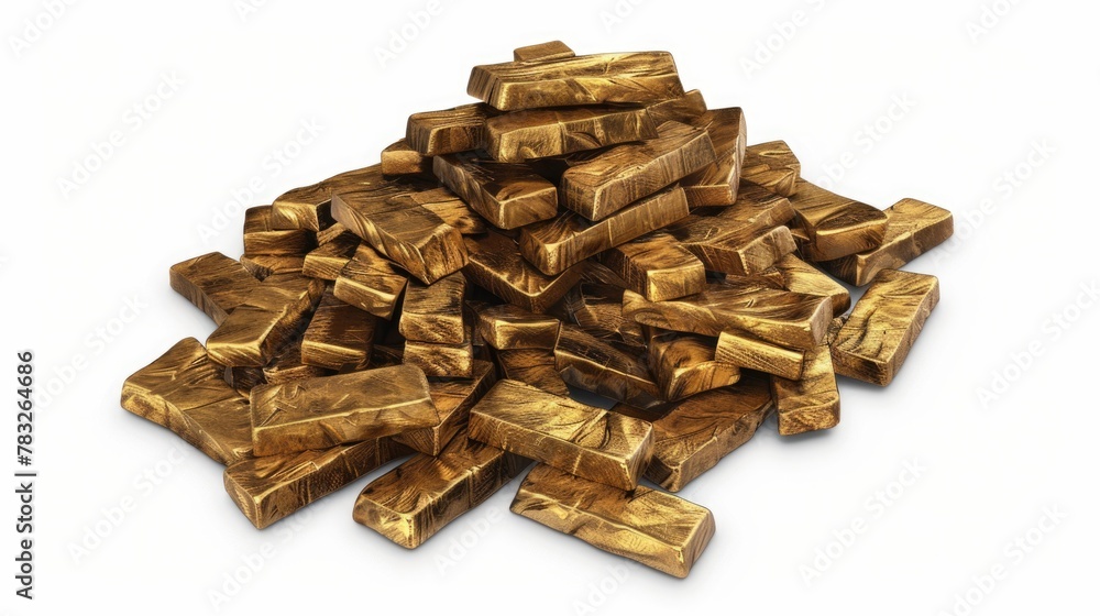 A pile of gold bars stacked on top of each other. Suitable for financial concepts and wealth themes.