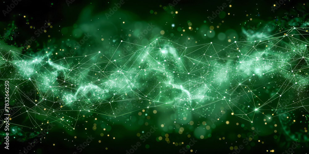 Abstract Green Network Connections with Sparkling Nodes Concept Abstract Green Network Connections with Sparkling Nodes Concept