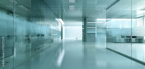 Wallpaper Mural Modern Office Design with Frosted Glass Cubicles. Torontodigital.ca