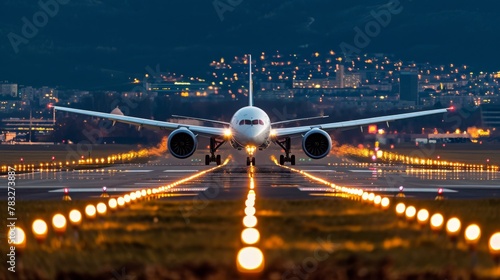 Airplane taking off from the airport. photo