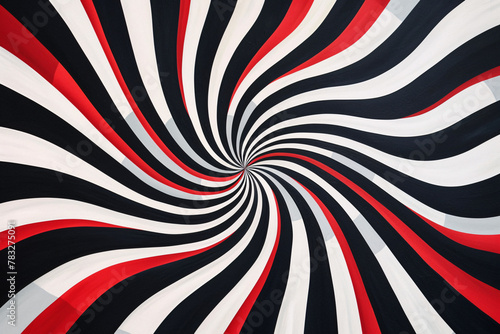 Hypnotic Black and White Spiral Abstract Background 