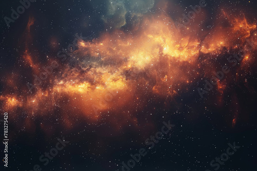 Fiery Cosmic Panorama