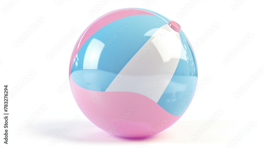 Vibrant beach ball on clean white background. Perfect for summer-themed designs Vibrant beach ball on clean white background. Perfect for summer-themed designs