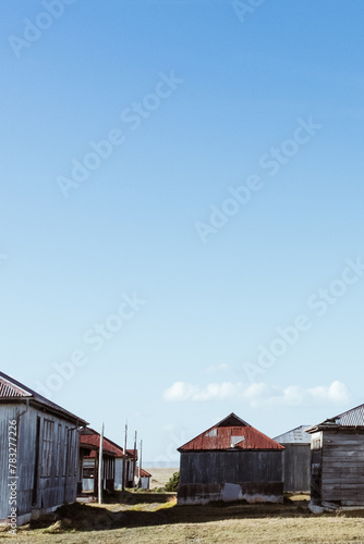 Zinc shelters or houses in Patagonia photo