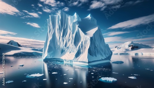 Climate change impact with Antarctica icebergs melting for environment issue
