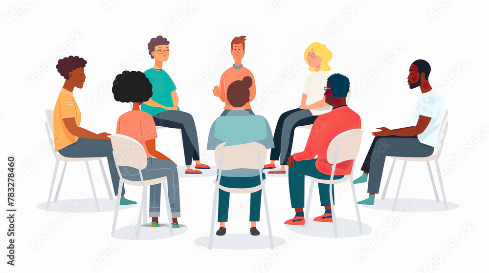 Inclusive Support Group in a Vibrant Community Circle in White Background
Inclusive Support Group in a Vibrant Community Circle in White Background