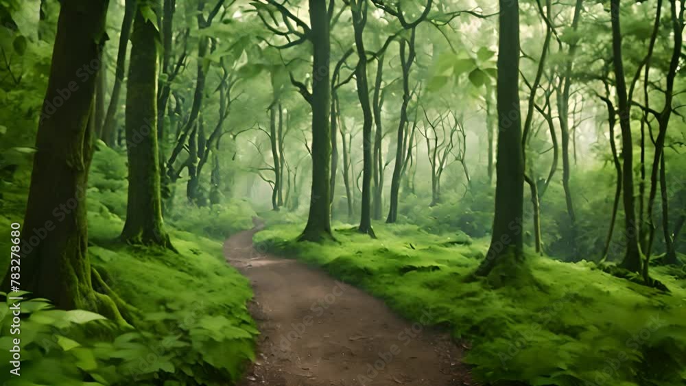 Walking path trough green forest. Sunny day. Hiking trail walking path in wild green pine forest. Sunlight shining beauty 4k video Walking path trough green forest. Sunny day. Hiking trail walking path in wild green pine forest. Sunlight shining beauty 4k video