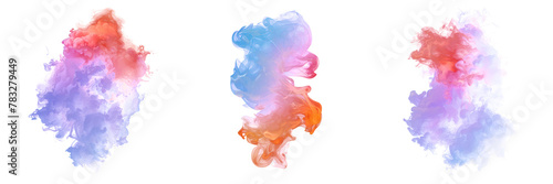 Vibrant Multicolored Smoke Trail Graphic Element Isolated on Transparent Background, Overlay Texture, Visual Effects and Design photo