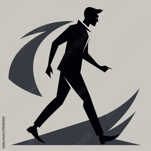 a business man walking illustration 