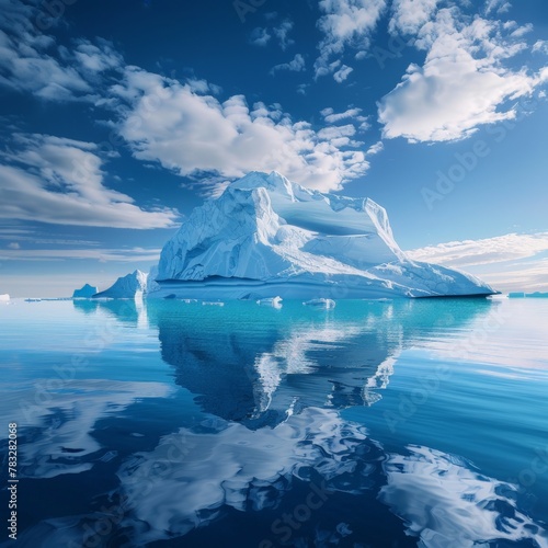 Massive iceberg drifting in ocean