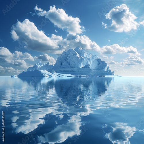 Enormous iceberg floating in the middle of the ocean © BrandwayArt
