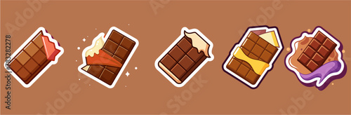 illustration of a background chocolate  with bars, a set of chocolate bars, chocolate bar background, illustration of Chocolate bars