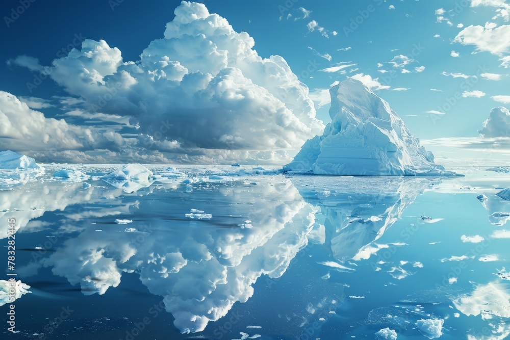 Obraz premium Massive iceberg floating on body of water