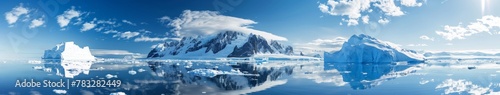 Massive iceberg floats in body of water