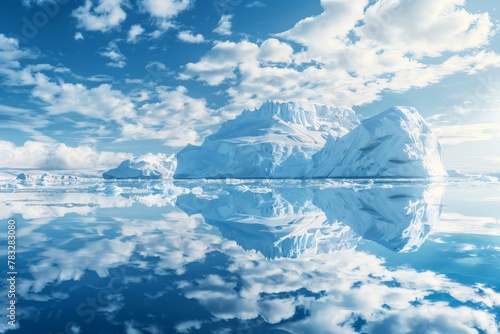 Massive iceberg floating on water