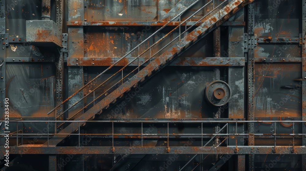 Architectural grid backdrop with industrial elements and urban vibes Architectural grid backdrop with industrial elements and urban vibes