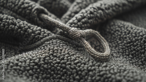 Close-up of a grey knitted fabric texture