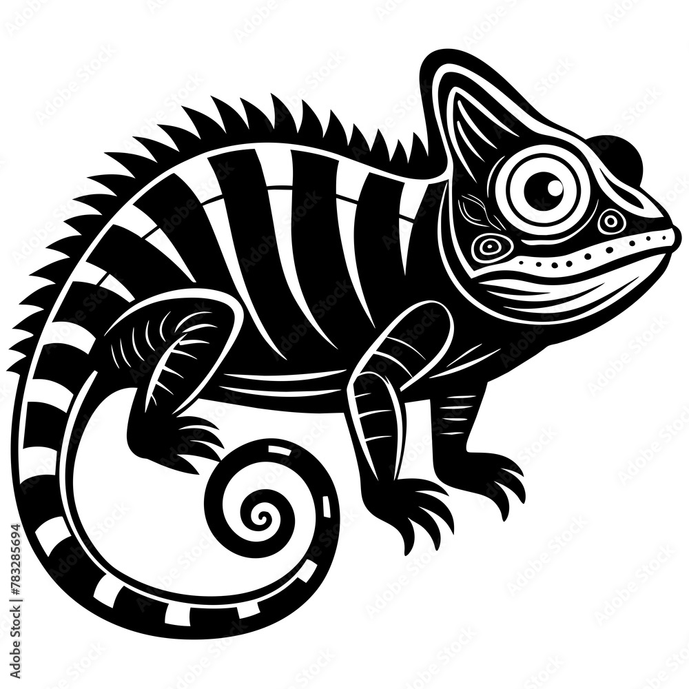 chameleon on a white background chameleon on a white background