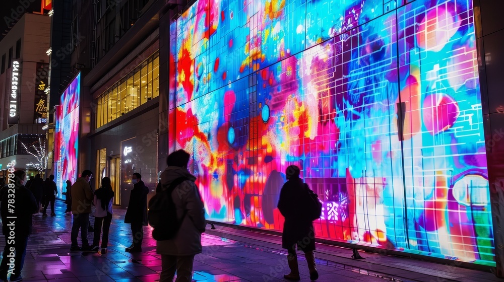 Digital projection mapping creating illusions AI generated illustration Digital projection mapping creating illusions AI generated illustration
