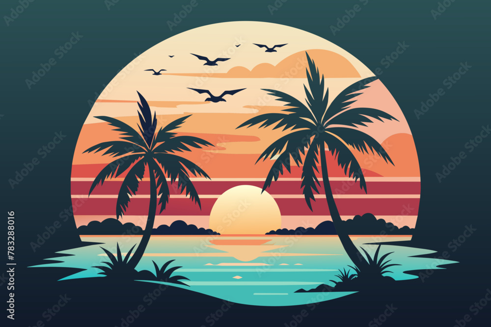 -t-shirt-featuring-a-serene-sunset-vector illustration 