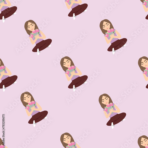 girl yog pattern yogi girl, lilac, meditation, relaxation