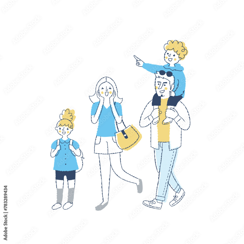 Naklejka premium インバウンド・旅を楽しむ家族