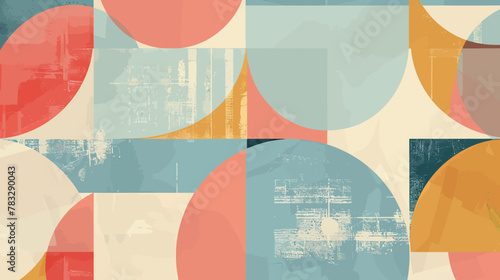 an abstract painting with circles and lines