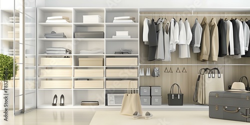 Modern walk in closet, luxury closet room in home © inspiretta