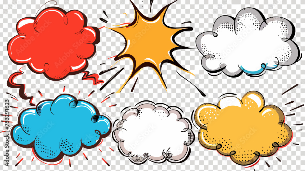 a set of comic speech bubbles on a transparent background a set of comic speech bubbles on a transparent background