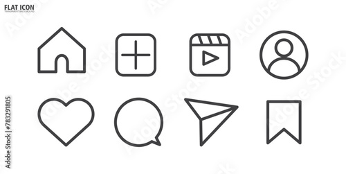 Simple icon of Social media icon set. Media social vector illustration. Menu of social media icon in transparent background.