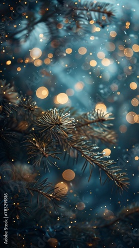 Christmas and bokeh lights weave together creating a tapestry that tells the tale of a magical winter wonderland awakening