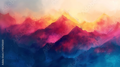 Abstract Colorful Background With Mountines photo
