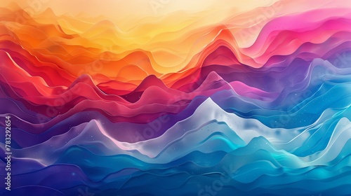 Abstract Colorful Background With Mountines photo