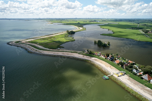 Sea wall dike for climate adaptation, Uitdam, Holland, Netherlands photo