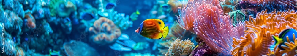 Fototapeta premium Undersea world. Fish in the sea.