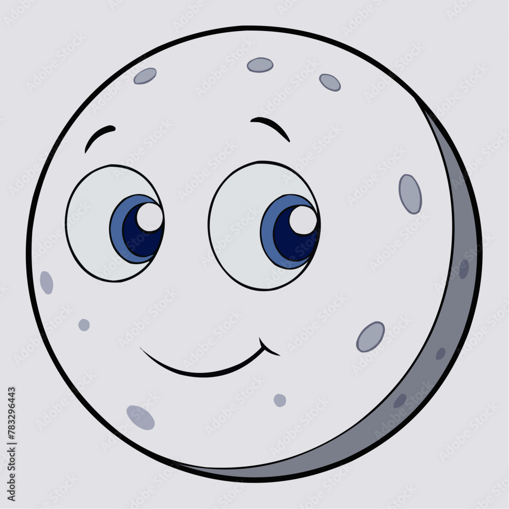 Fototapeta premium cartoon moon face